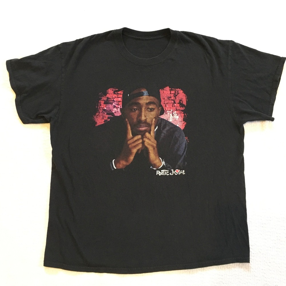 Mens‎ Poetic Justice Tupac Shakur Graphic T Shirt Black